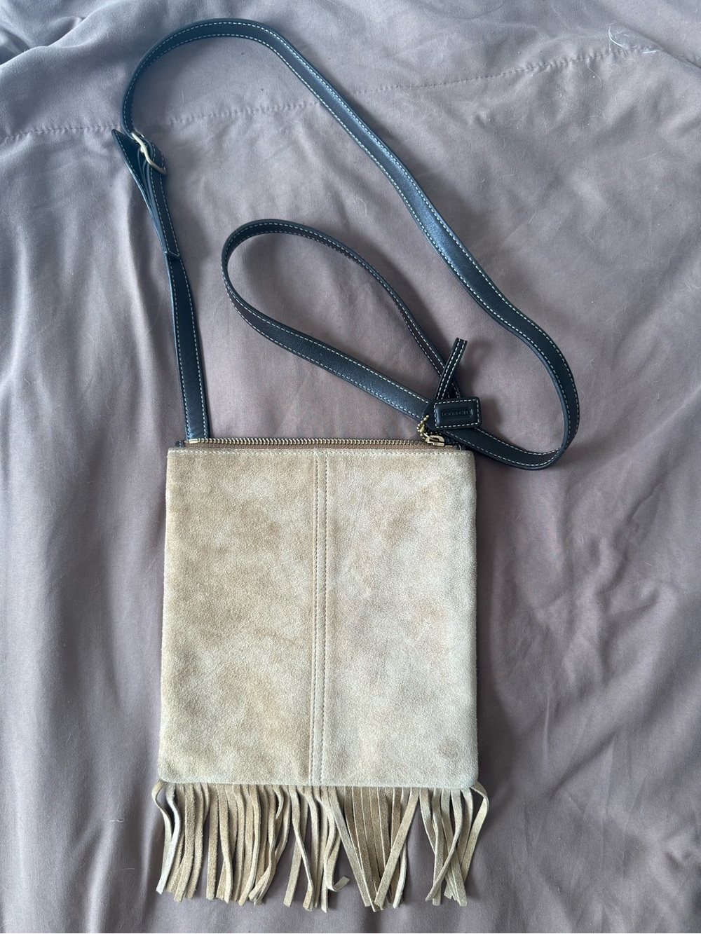 Coach Tan Suede Fringe Crossbody bag